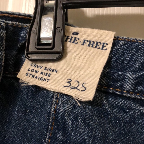 NEW Womens Free People Curvy Low Rise Straight 32S - Picture 6 of 6